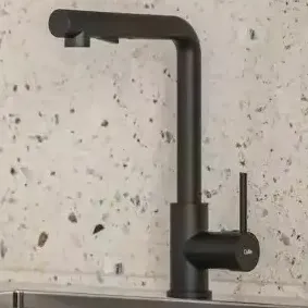 Monocomando Celite Prática Mesa Bica L Preto Matte Acabamento Fosco