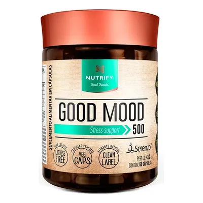 Nutrify Good Mood 60 Cápsulas - Serenzo e Nutrientes Essenciais - Controle do Estresse - Vegano