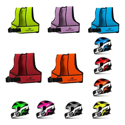 Combo Colete Infantil Com Cinto Para Crianças + Capacete