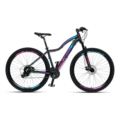 Bicicleta Mwza Aro 29 Ksw Alumínio 24 Vel Freio A Disco Mec Cor PRETO/PINK_AZUL Tamanho do quadro 15