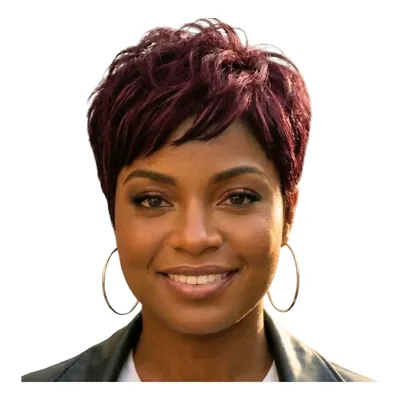 Peruca Orgânica Curta Wig Pixie Lisa Fibra Premium Regulável