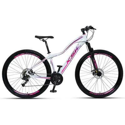 Bicicleta Mwza Aro 29 Ksw Alumínio 24 Vel Freio A Disco Mec Cor BRANCO/PINK_VIOLETA Tamanho do quadro 15