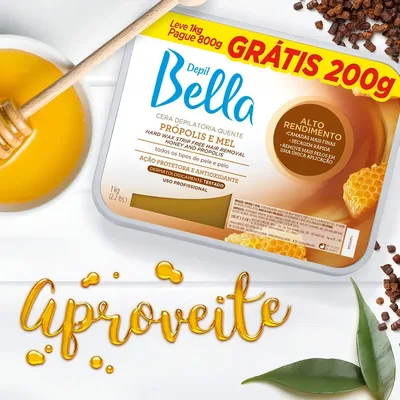 Depil Bella Cera Depilatoria Quente Propolis 800g Grátis 200g