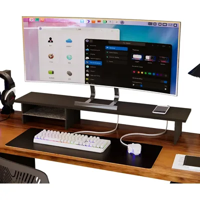Base Stand Monitor 70x22x15 Pretofosco Prateleira Com Feltro