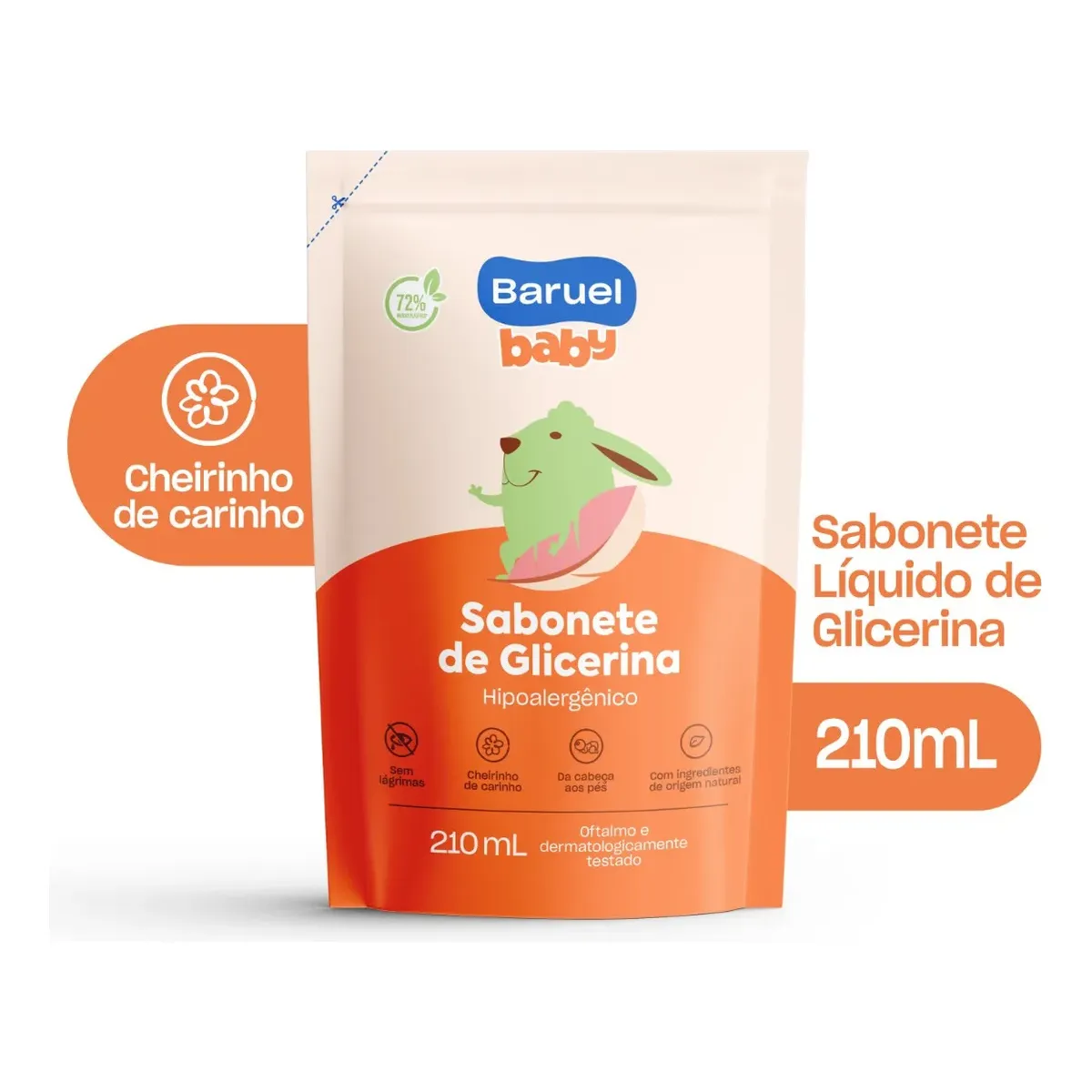 Sabonete Líquido Baby Glicerinado Sem Lágrimas Baruel 210ml