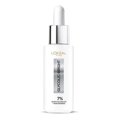 Glycolic Bright L'Oréal Paris, Sérum Facial Anti-Marcas com Ácido Glicólico e Niacinamida, Reduz Marcas de Acne e Idade, 30ml