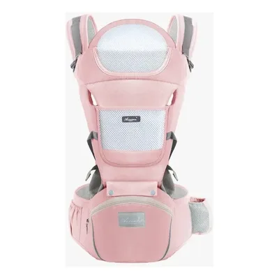 Canguru Bebê Ergonômico Mucca Elegance 7 Posições Rosa 0-24 Meses