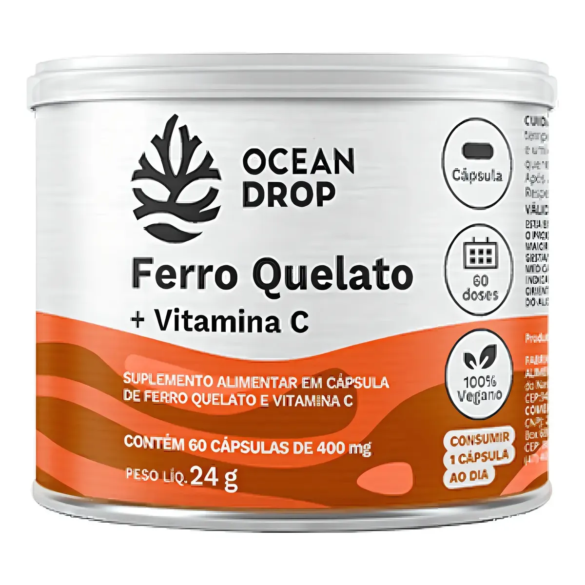 Ferro Quelato + Vitamina C - Ocean Drop 60 cápsulas