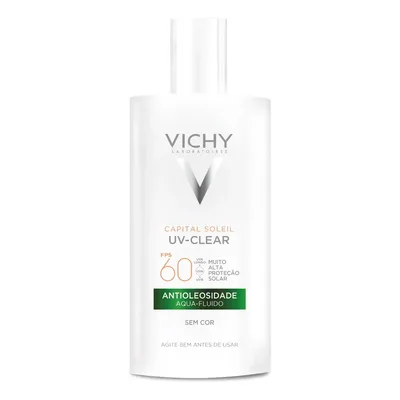 Protetor Solar Facial Sem Cor Antioleosidade Toque Seco FPS 60 Reduz Acne e Poros Acabamento Invisível Com Niacinamida Ácido Salicílico Capital Soleil UV-Clear Vichy 40g
