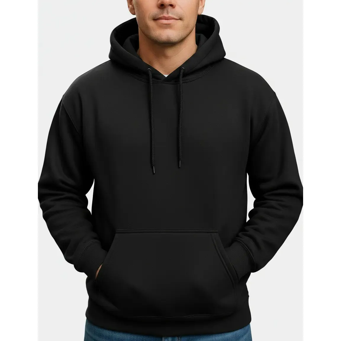 Blusa Moletom Masculino Casaco Canguru Com Capuz Cordão