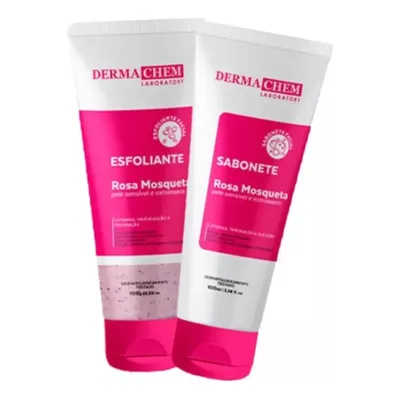Kit Limpeza Facial Rosa Mosqueta Sabonete e Gel Esfoliante