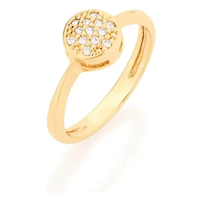 Anel Rommanel Folheado A Ouro Com Zircônia 511384