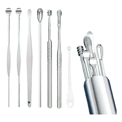 Kit 7 Peças Removedor Limpador De Cera Do Ouvido Aço Inox