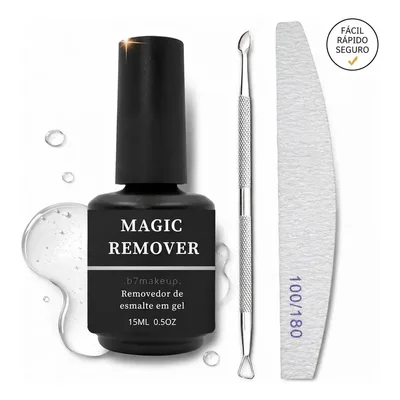 Kit Para Remover Esmalte Em Gel Magic Espatula Lixa Manicure