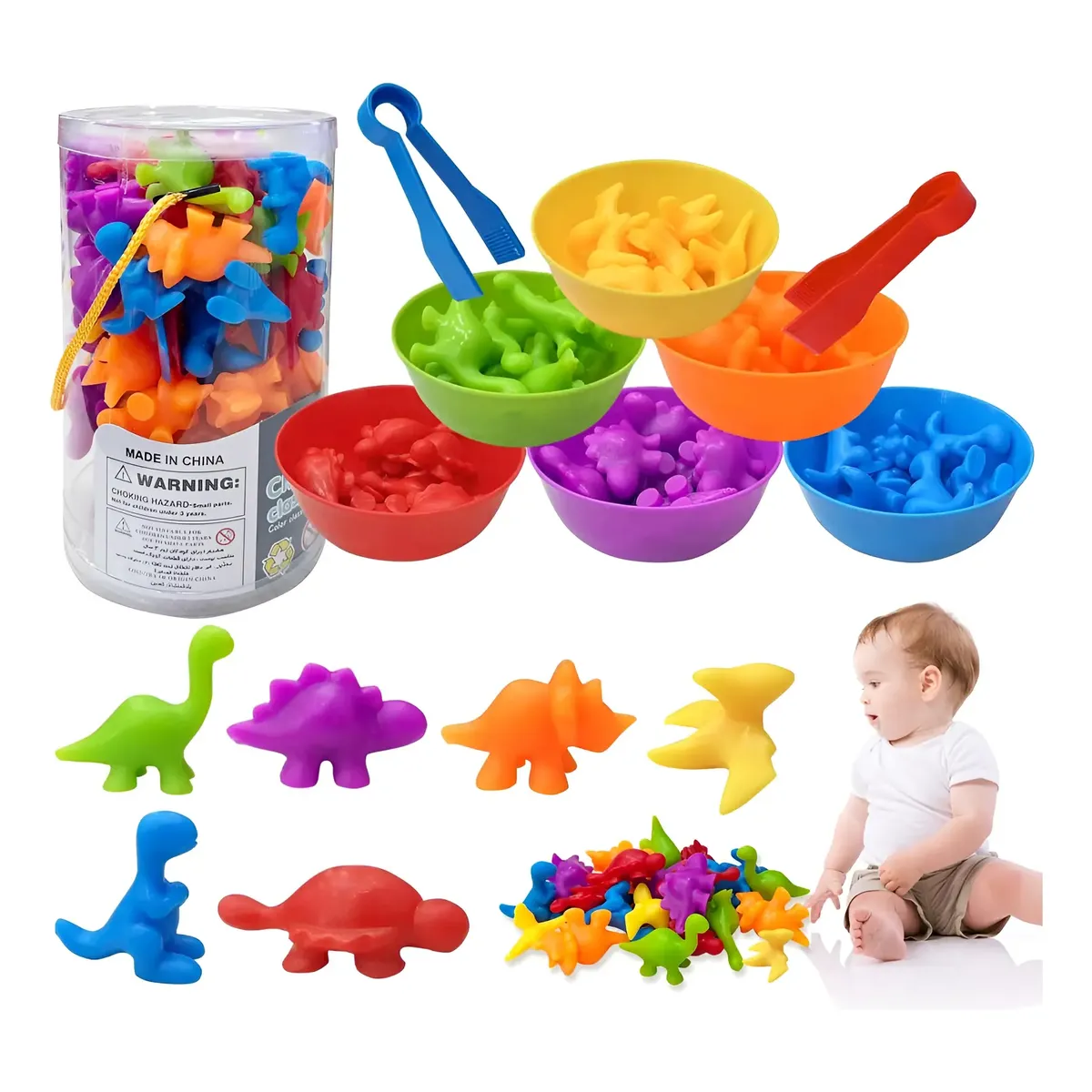 Brinquedo Animais De Silicone Classificação Das Cores Pinça