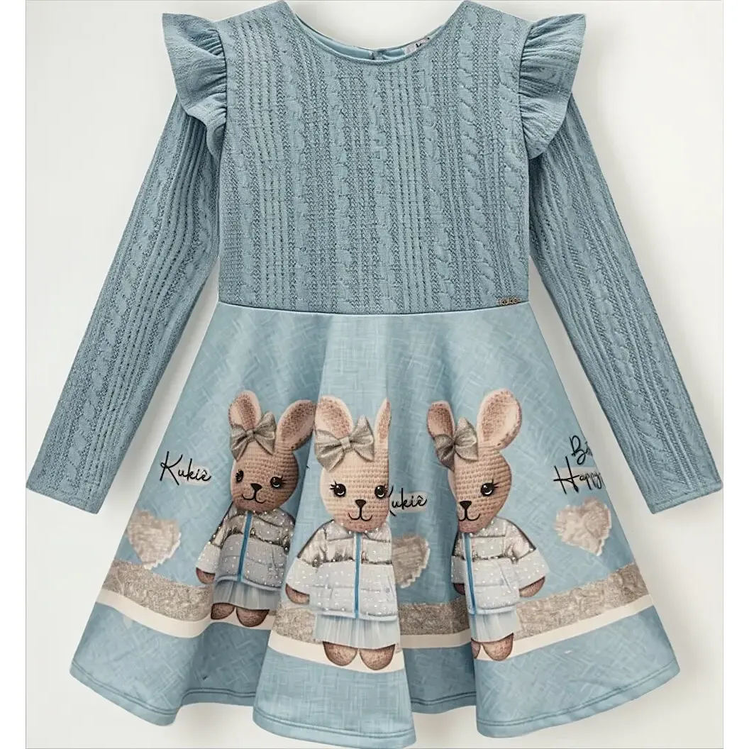 Vestido Meia Estação Busto Em Tricot Coelha Kukiê