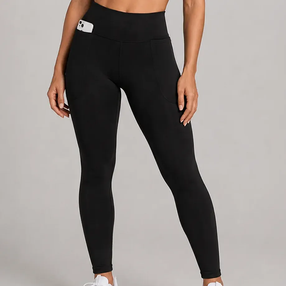 Calça Legging Feminina Fitness Grossa Cintura Alta Com Bolso