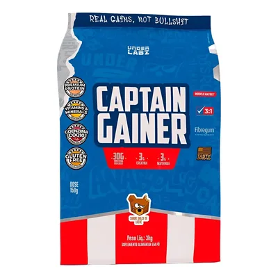 Hipercalórico Captain Gainer Under Labz 3kg Creatina Coq10