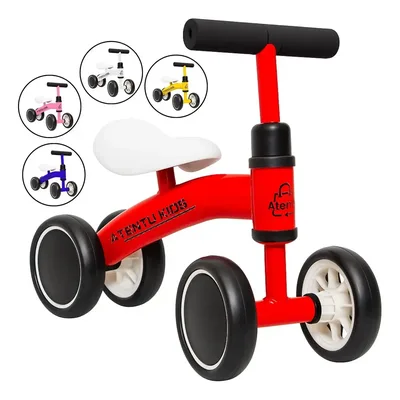 Bicicleta Infantil De Equilíbrio sem Pedal Andador 4 Rodas