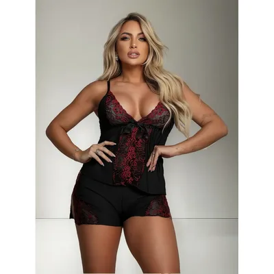 Pijama Feminino Curto Lunar Short Dool Sexy Renda Sensual