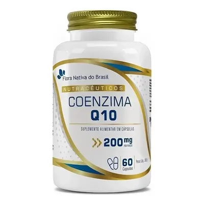 Coenzima Q10 200mg Flora Nativa 60 Cápsulas Sem Lactose Energia e Bem-Estar