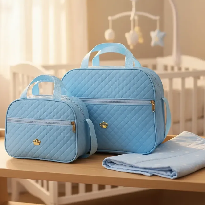Kit Bolsa Maternidade 2 Peça Todas As Cores Menino Menina