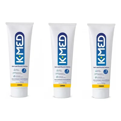 Kit 3 Unidades Gel Lubrificante K-med 100g Neutro Base Dágua