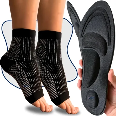 Combo Meia Ortopédica Alívio Inchaço + Palmilha Macia 4d