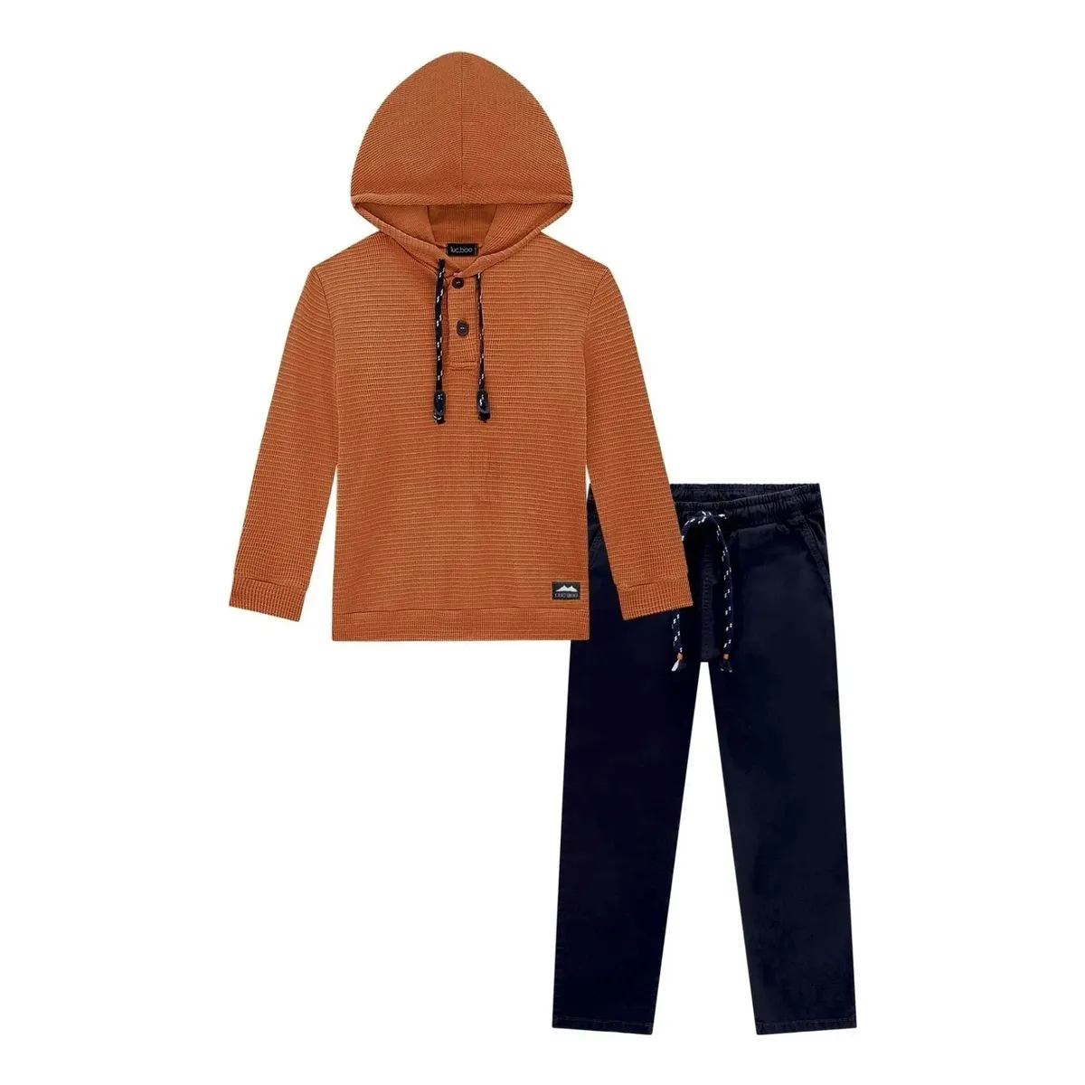 Conjunto Infantil Blusão Com Capuz Calça E Jeans Lucboo