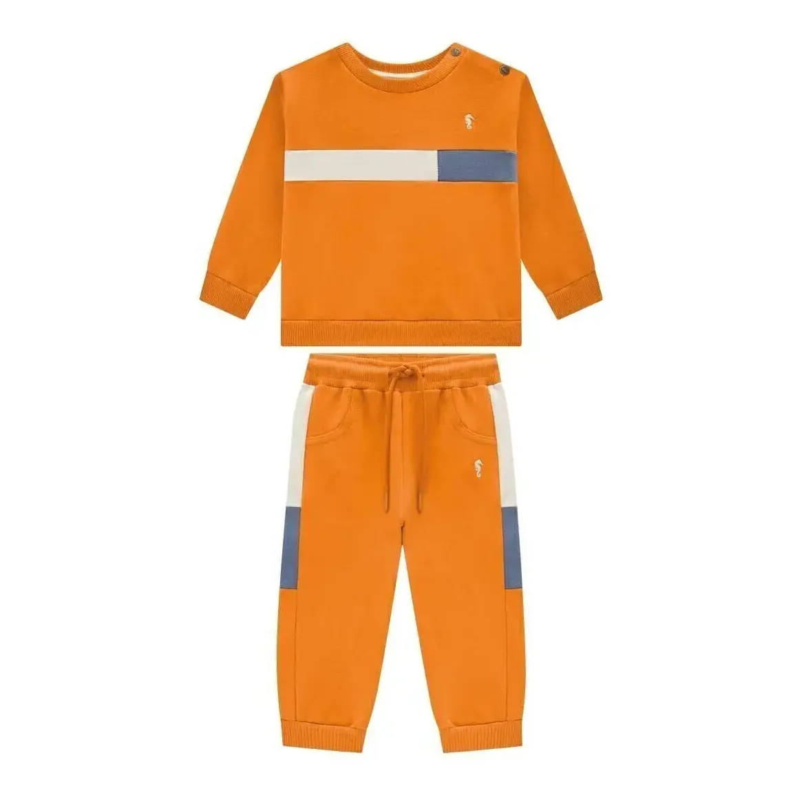 Conjunto Infantil Blusão E Calça Moletom Onda Marinha