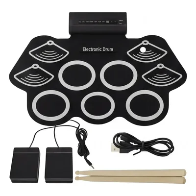 Bateria Eletrônica Roll Up Portátil 6 Drums 5 Metal C Pedal