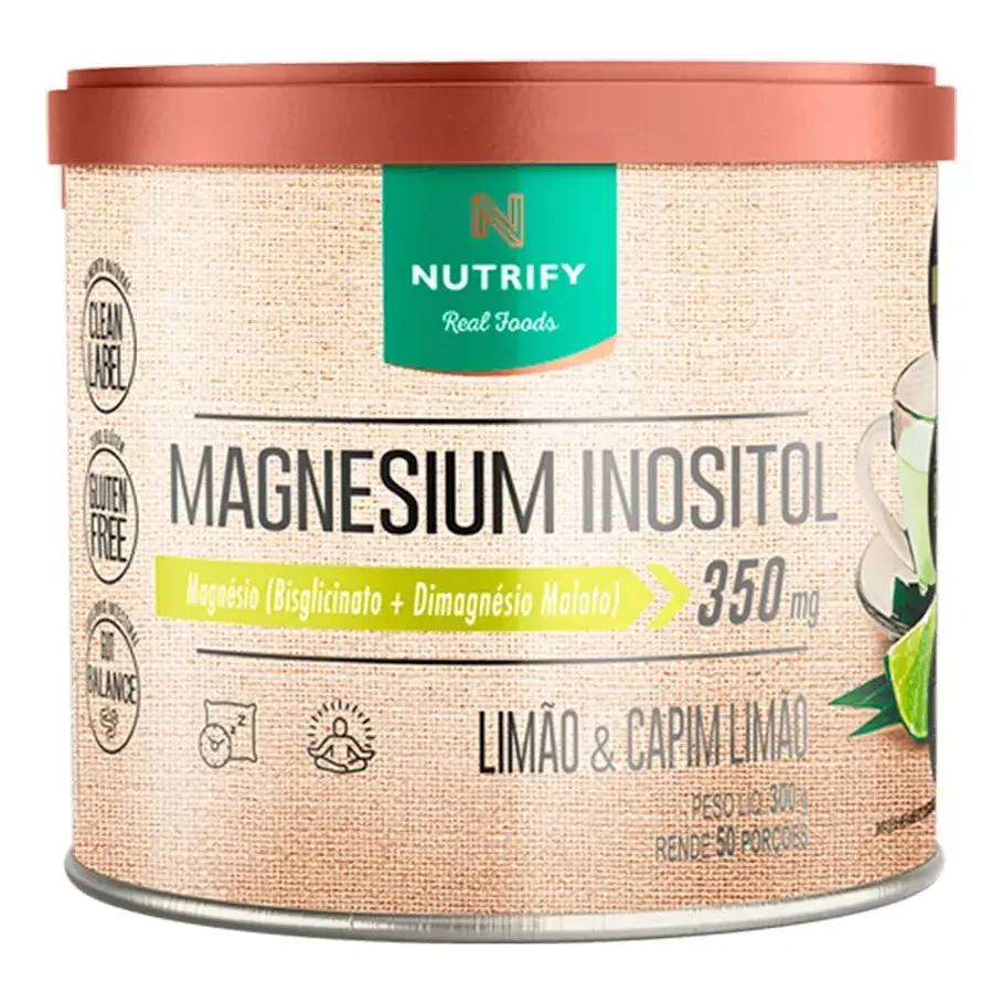 Magnésio Inositol Nutrify Pó de 300g para Equilíbrio e Relaxamento