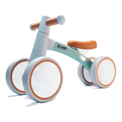 Bicicleta de Equilíbrio Infantil Yuupi Verde 4 Rodas TPU, Conforto e Segurança