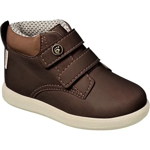 Tenis Infantil Ortopasso Cano Alto Velcro Capuccino