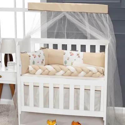 Kit Mini Berço Menina Menino 5 Peças Com Saia