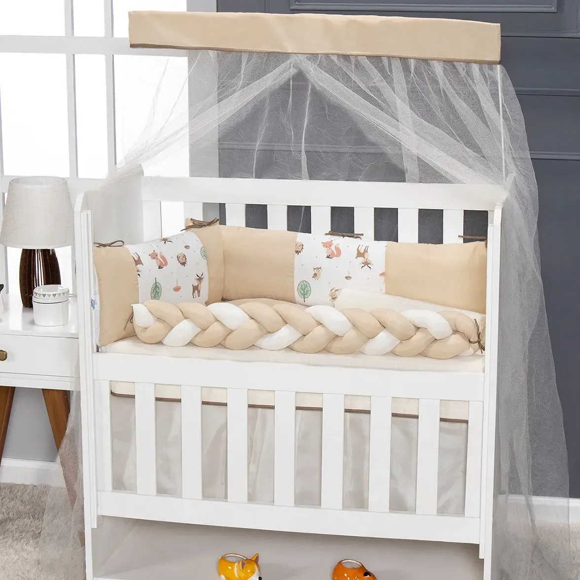 Kit Mini Berço Menina Menino 5 Peças Com Saia