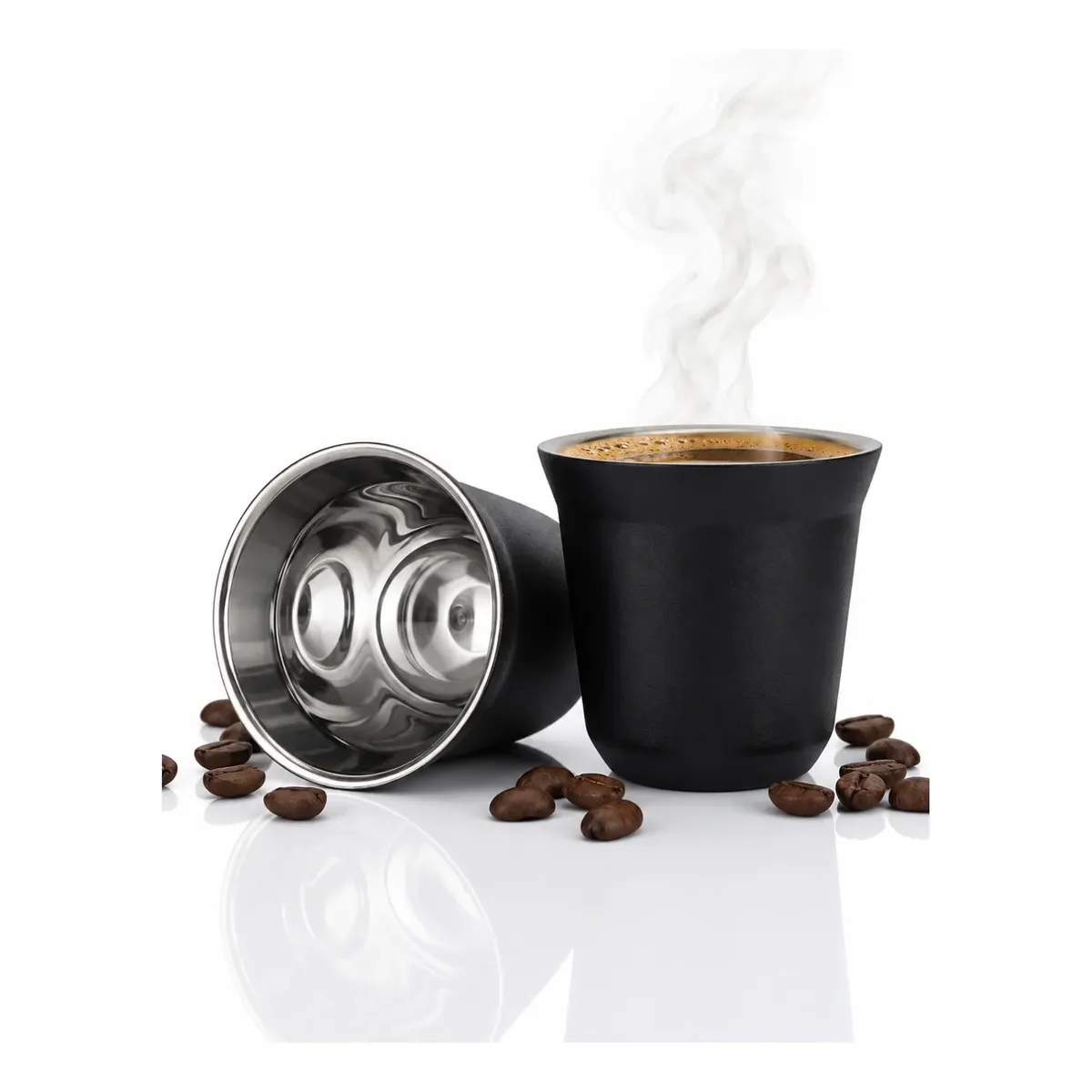 Copo Térmico Café Espresso 80ml Interior Espelhado Inox Luxo