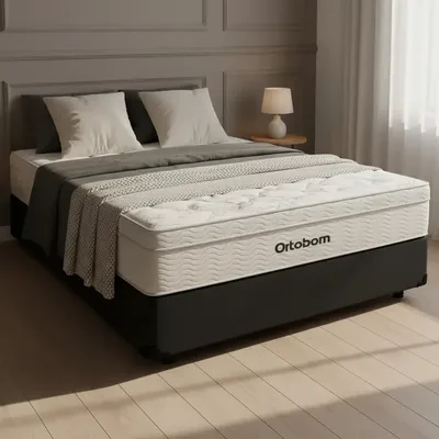 Cama Box Com Colchão Molas Ensacadas Ortobom Airtech Casal