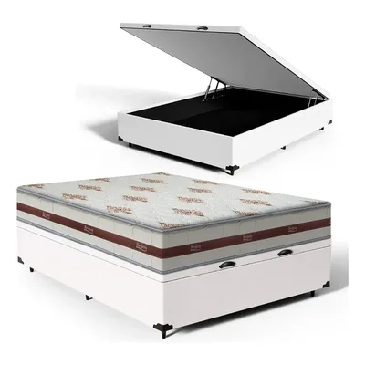 Cama Box Baú Com Colchão De Molas Anjos Classic Viúva