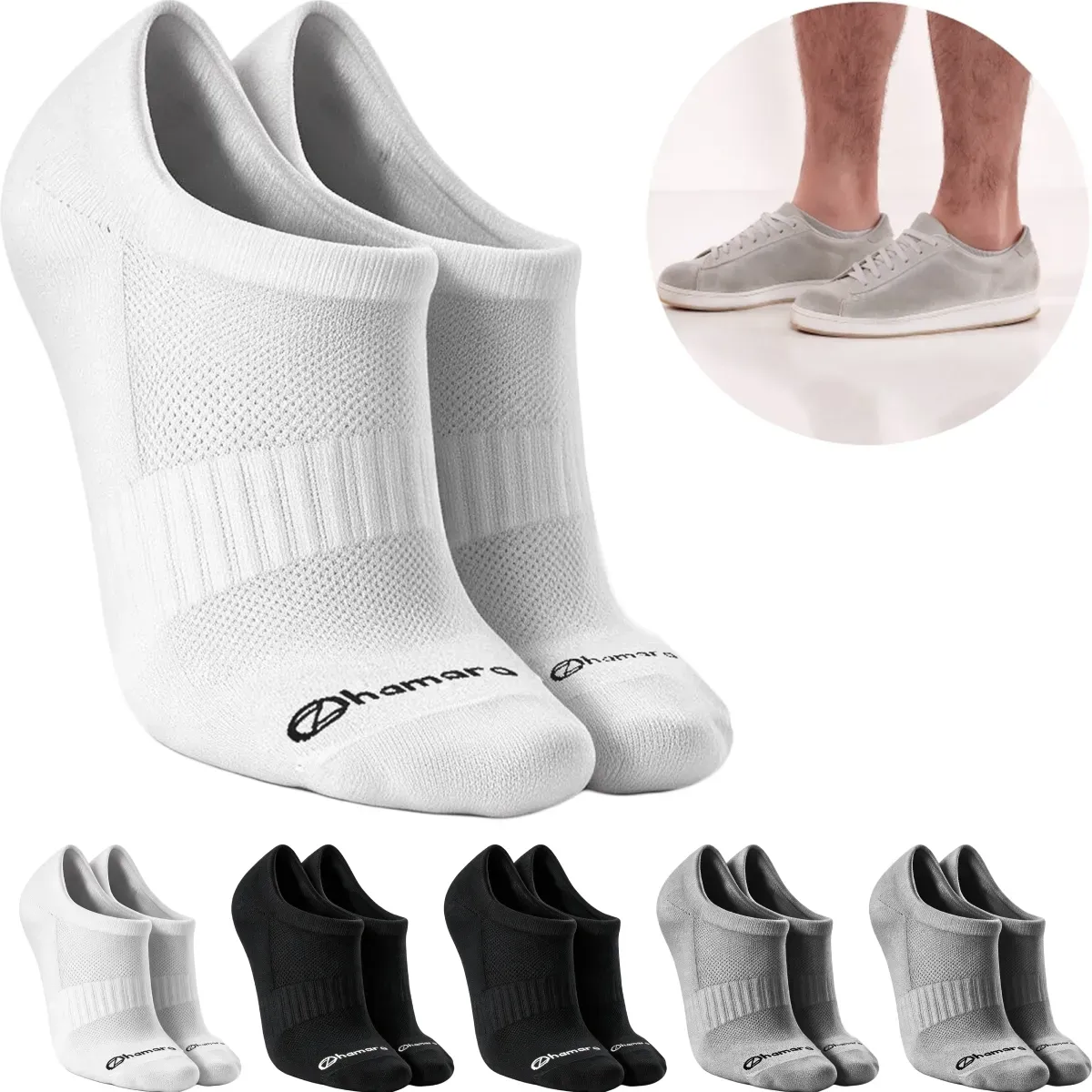 Kit 6 Pares Meias Zhamaro Algodão Sapatilha Invisível Sport
