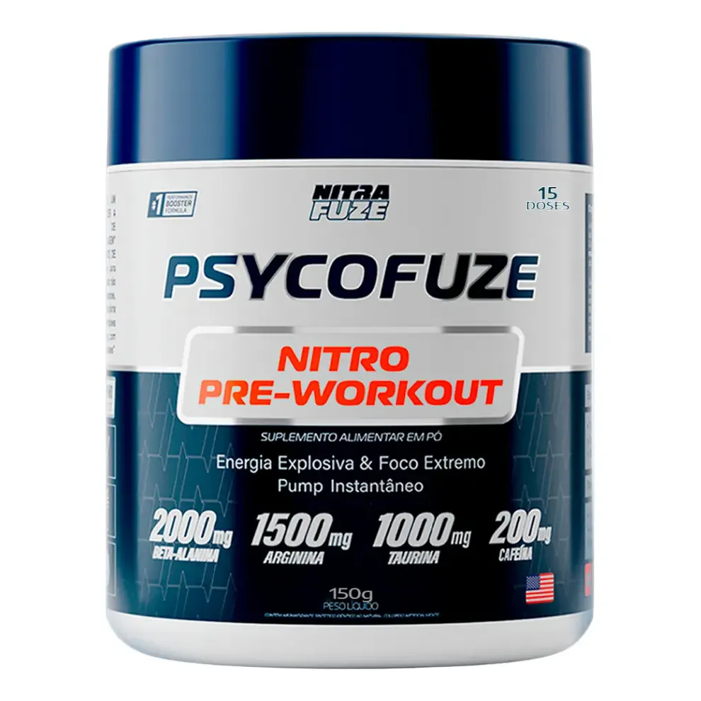 Pré Treino Psycofuze Nitra Fuze 150g Beta Alanina Cafeína