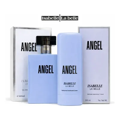 Lançamento Kit Hidratante Corporal Angel 200ml + Perfume Angel 100ml Marca Linha Isabelle Labelle Original Presente Perfeito Alta Fixação Parfum