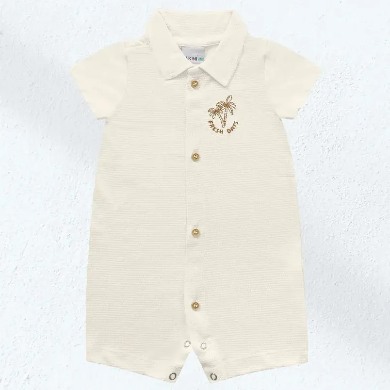 Romper Bebe Gola Polo Malha Fakini