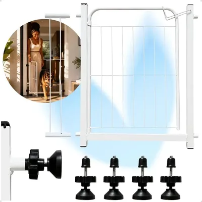 Portão Segurança Bebê Cachorro Sem Furo Ajustável 68 a 83cm Branco Extensor Incluso Proteção Escada e Porta