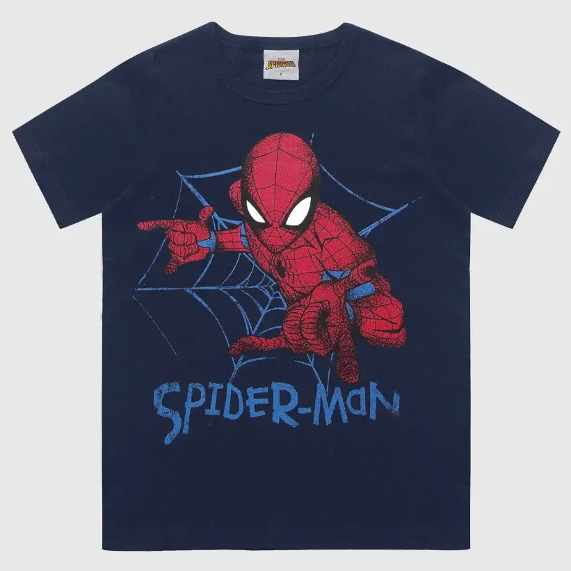 Camiseta Infantil Malha Marvel Spider Man Fakini
