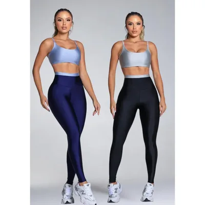 Kit 2 Conjunto Cropped Legging Fitness Academia Biop