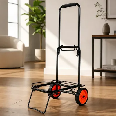 Carrinho De Feira Dobrável Portátil Carga Capacidade 60 Kg Preto