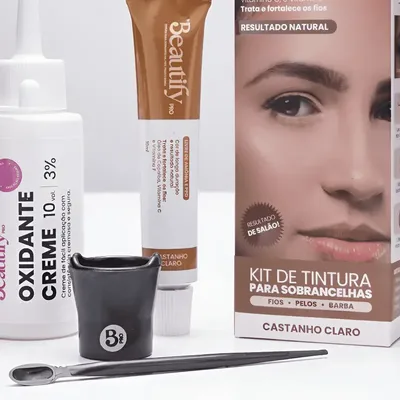 Tintura Sobrancelha Cílio Kit Beautify Tinta Sobrancelha 10g