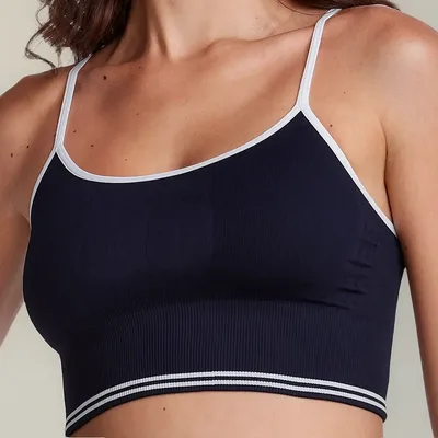 Top Academia Feminino Plié 85 Alças Finas Fitness Canelado