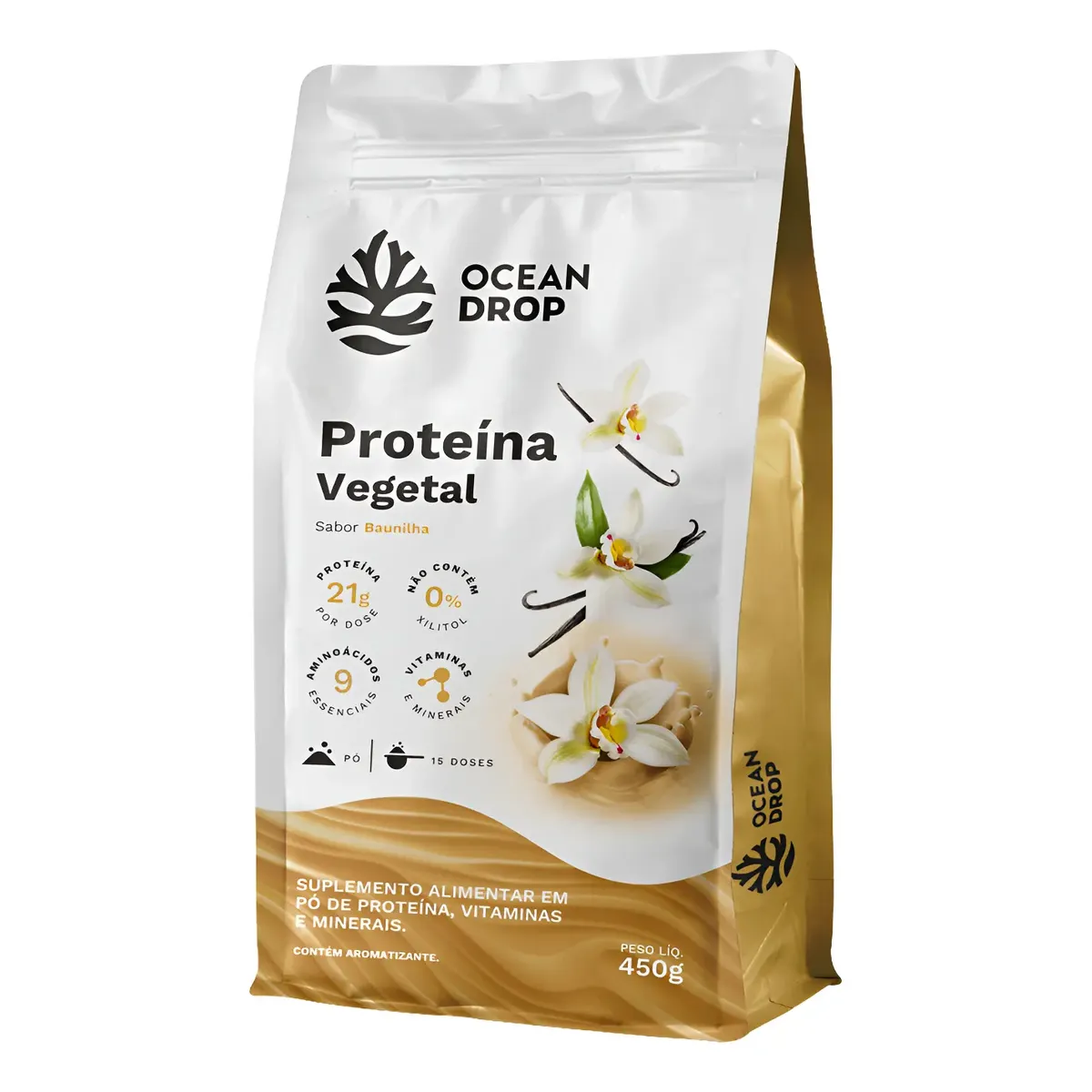Proteína Vegetal Ocean Drop Vegano Proteína Ervilha Amêndoas